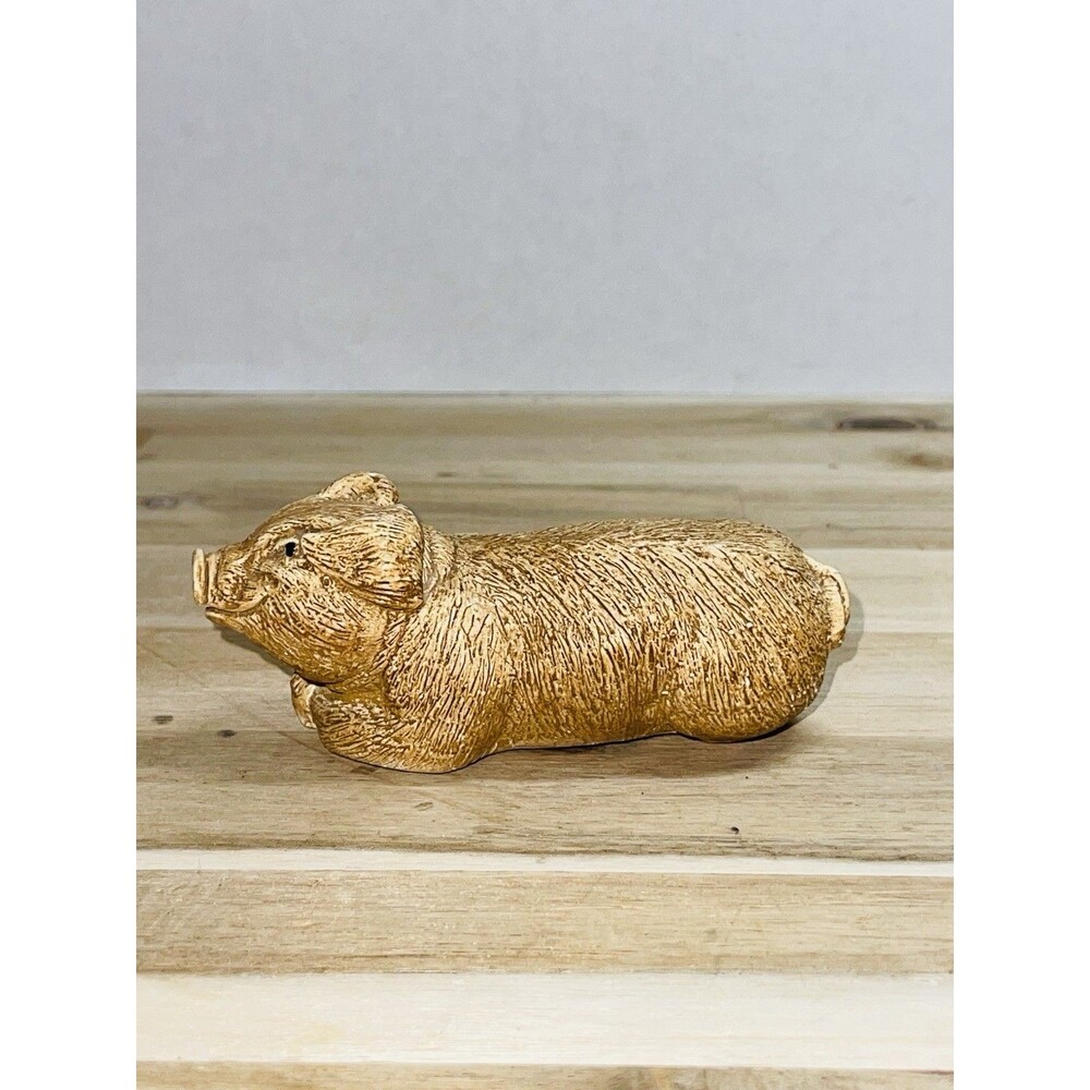 Vintage 1982 Bandanna San Diego Sleeping Pig Figurine Resin Sand Cast 4.7oz